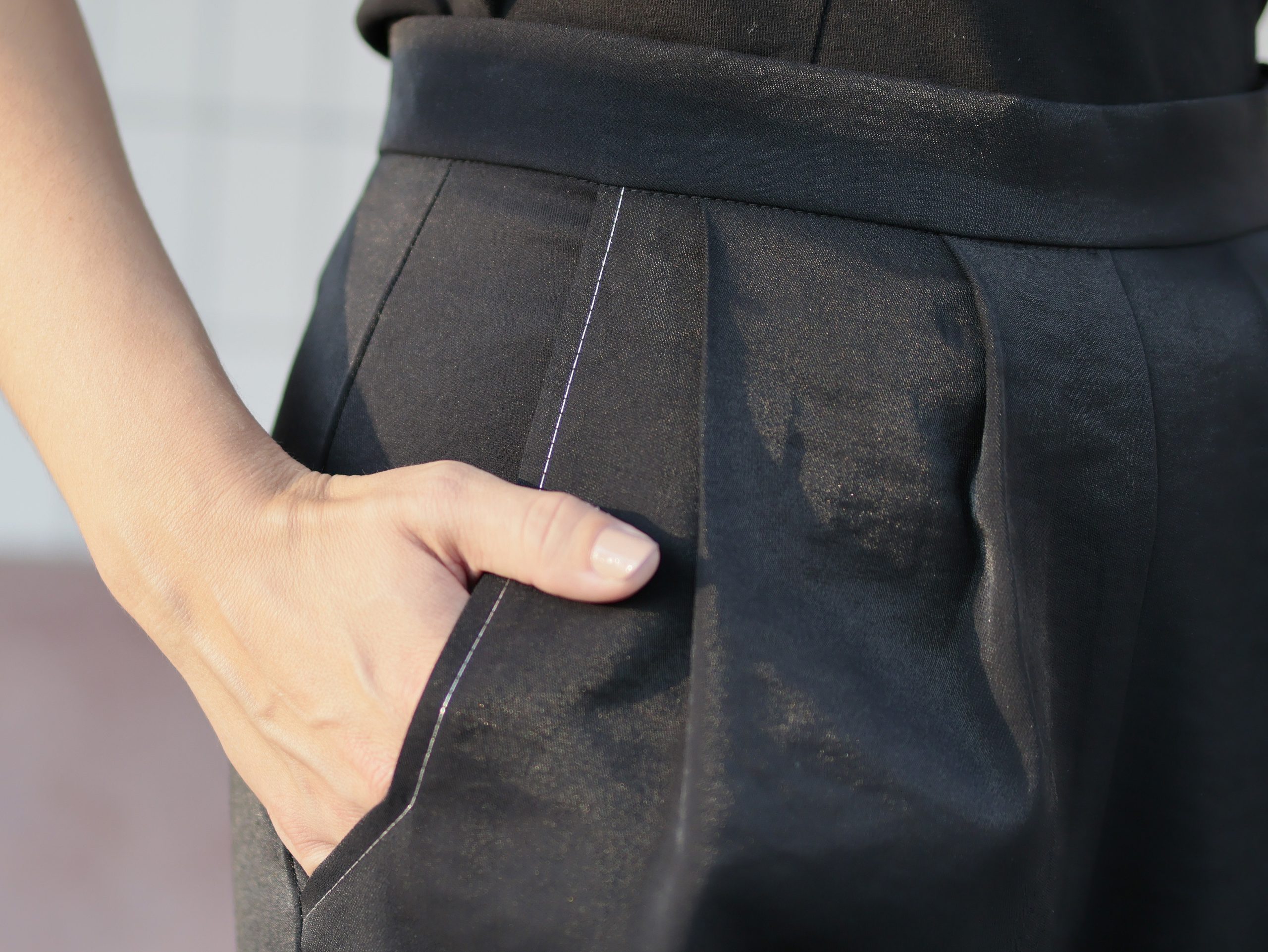 Kalhoty viskoza černé4