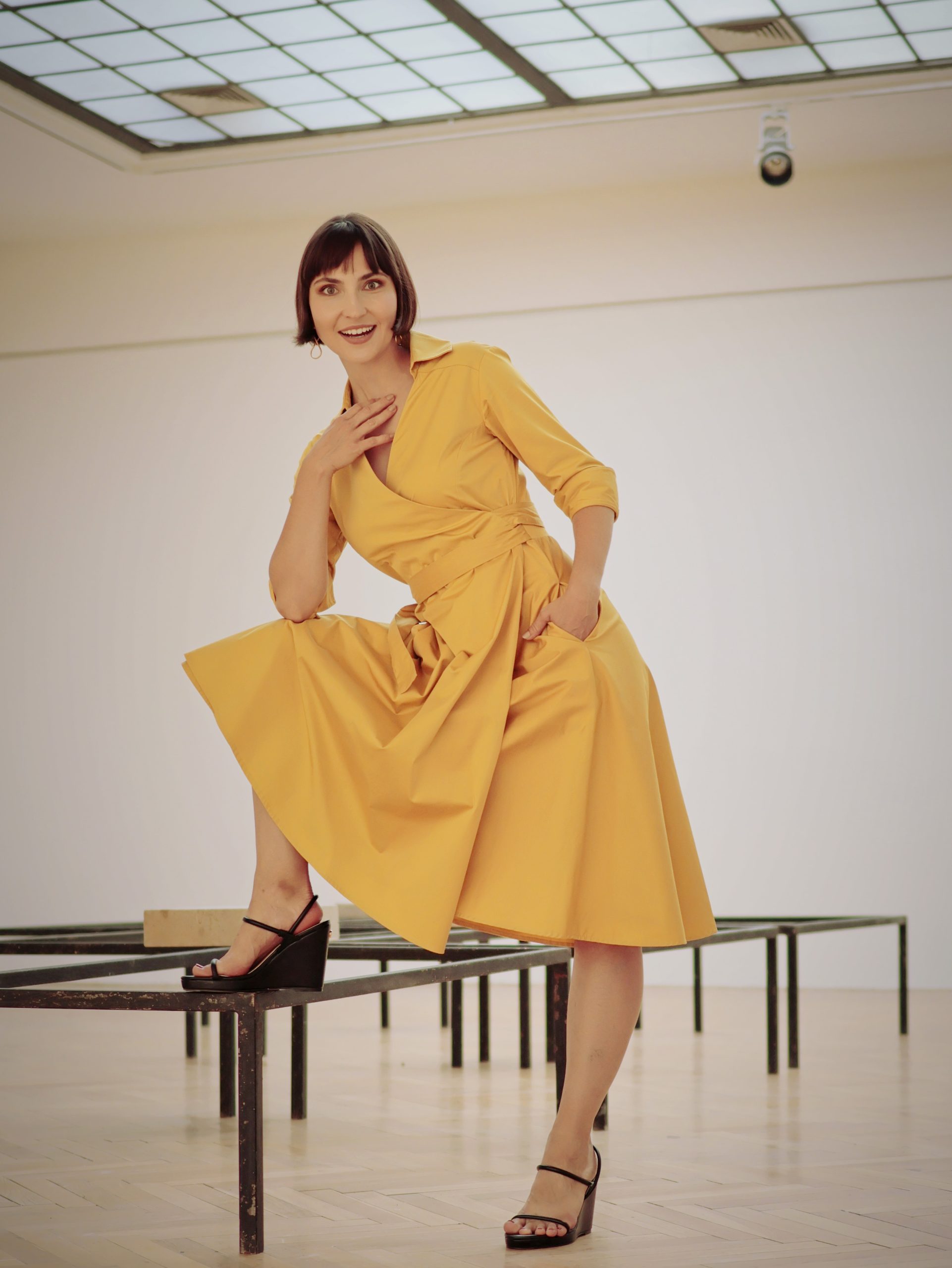 Šaty Zavinovací žluté1