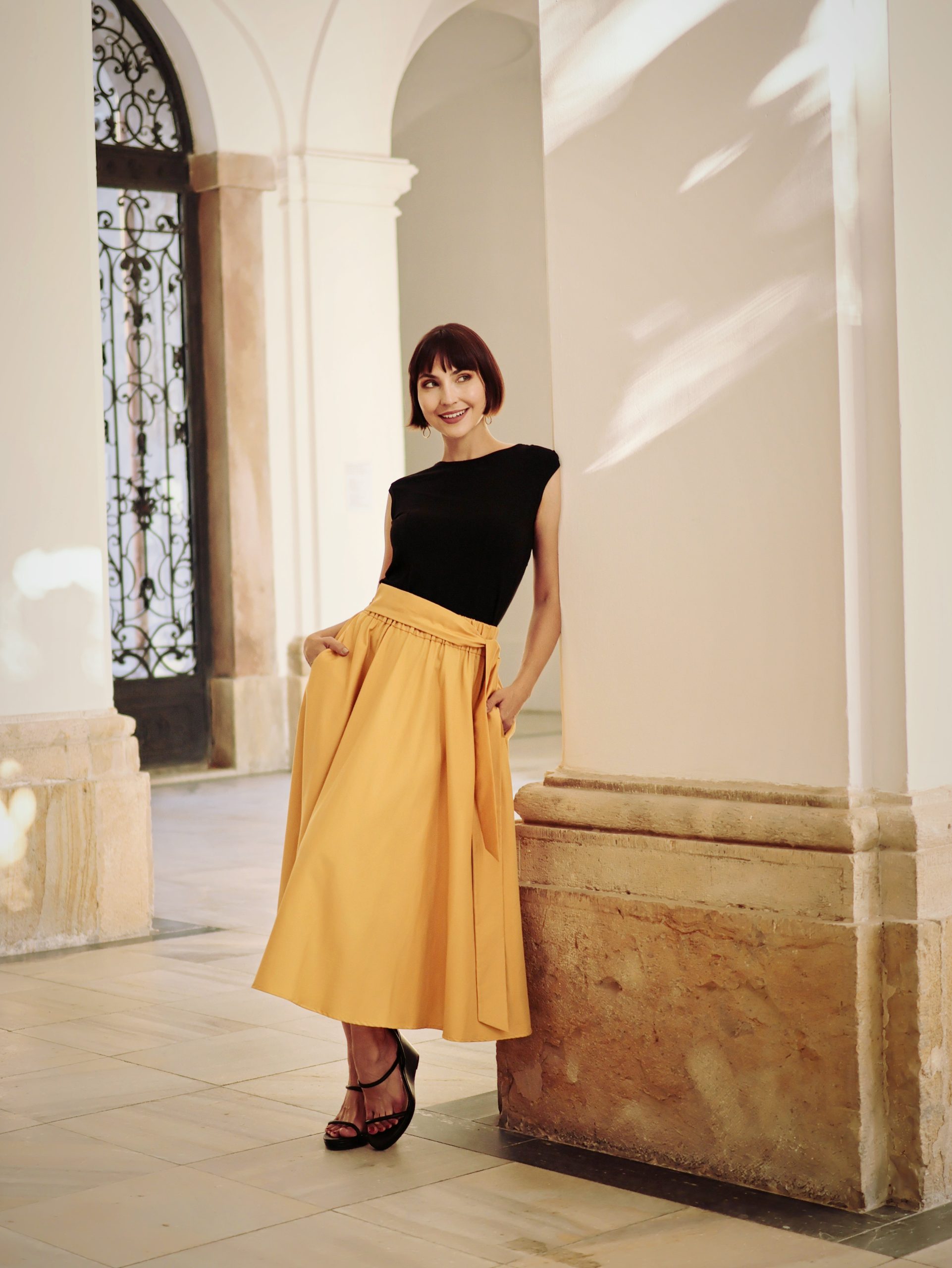 Sukně ViskozaI žlutá1