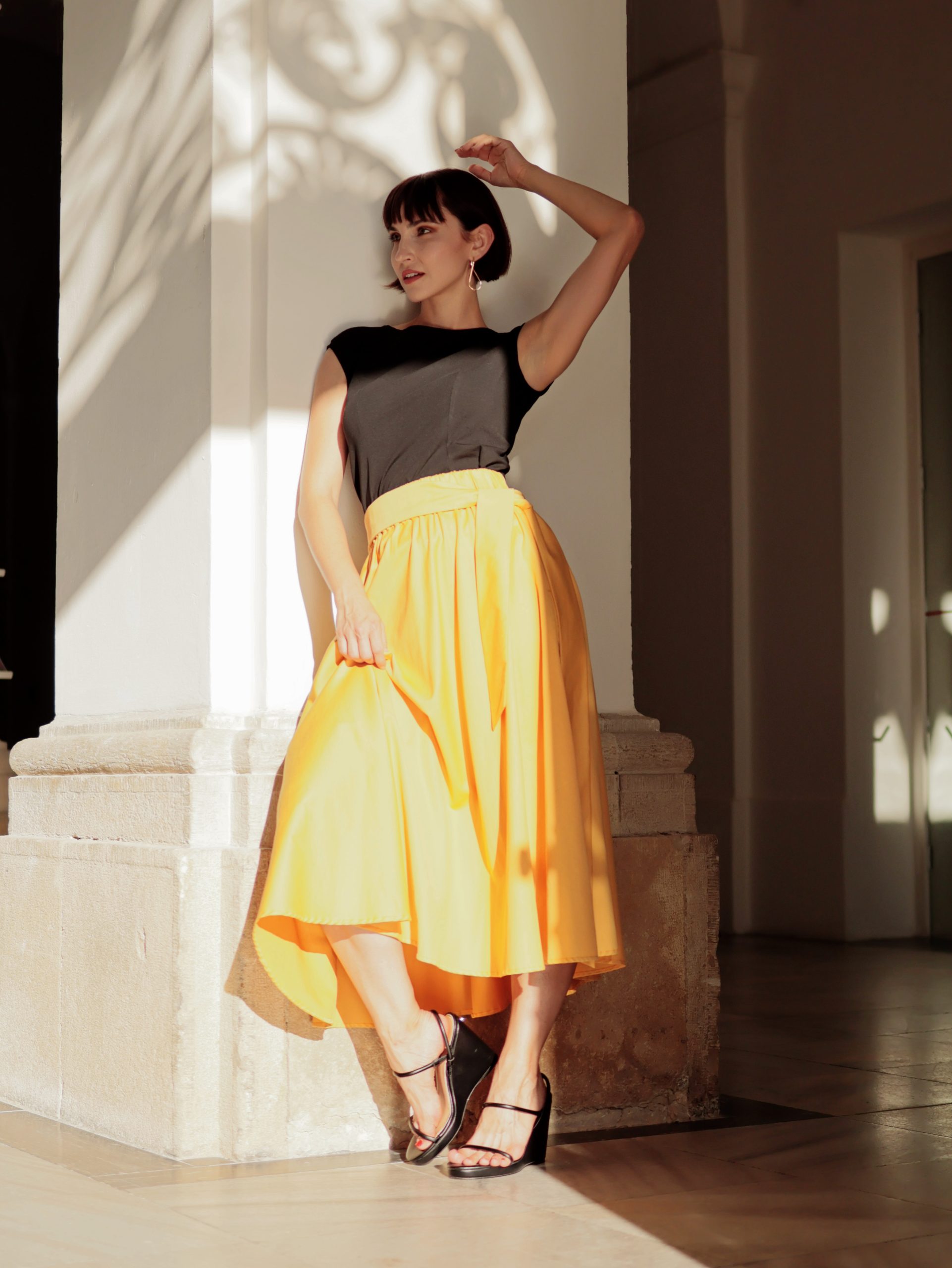 Sukně ViskozaI žlutá2