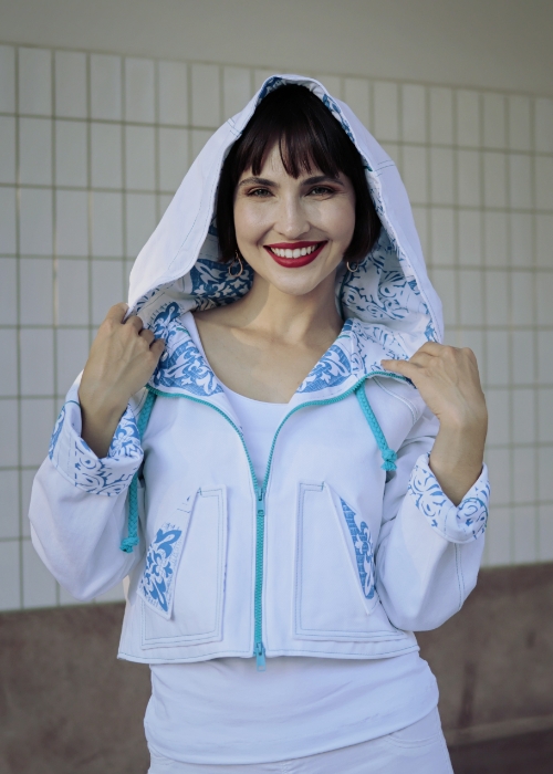 Bunda Batley I bílá tyrkys