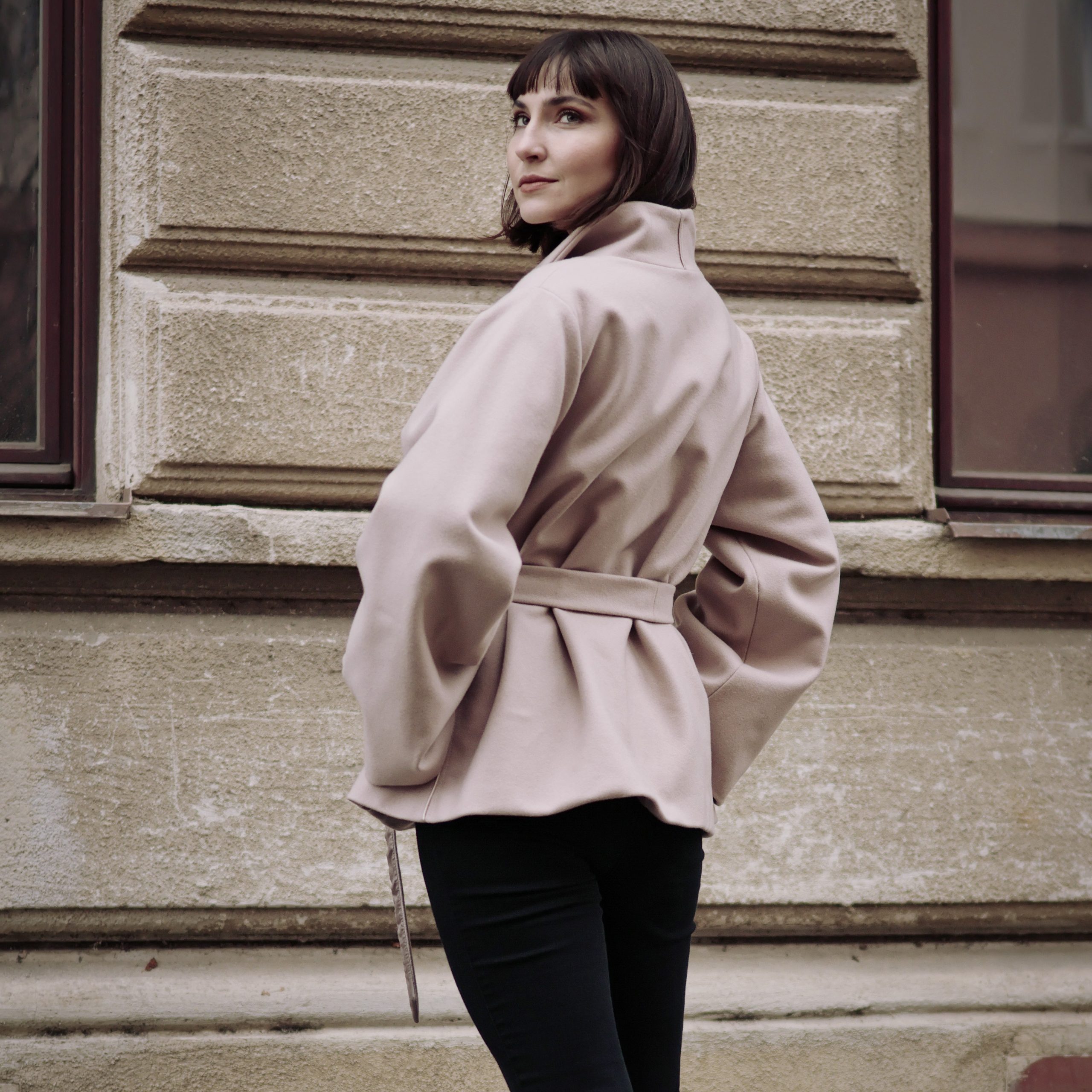 kabátek krátký růžový3