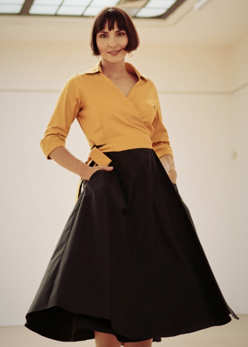 Šaty Longton žlutočerné